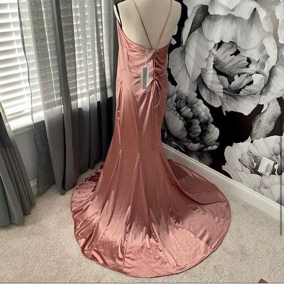 NWT H&M Satin Rose Quartz Prom Wedding Gown - Picture 7 of 10